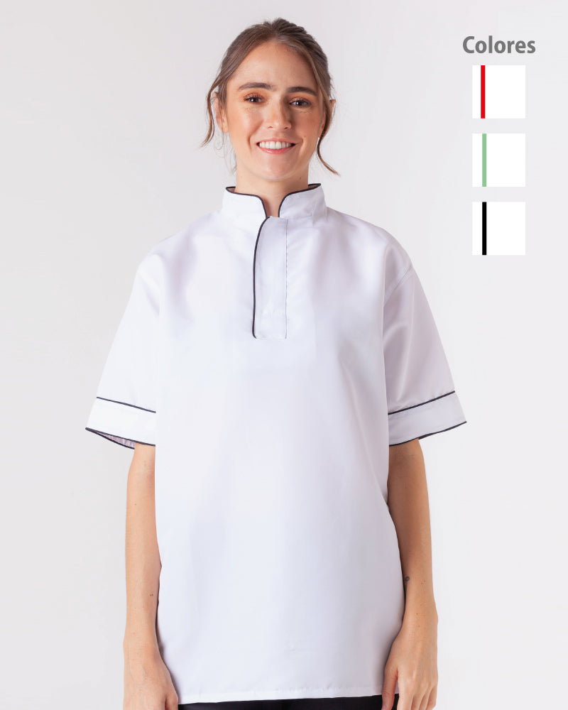 Camisa En Antifluido Cuello Neru Con Perilla Manga Corta Unisex 3 colo Dotaciones Corporativas